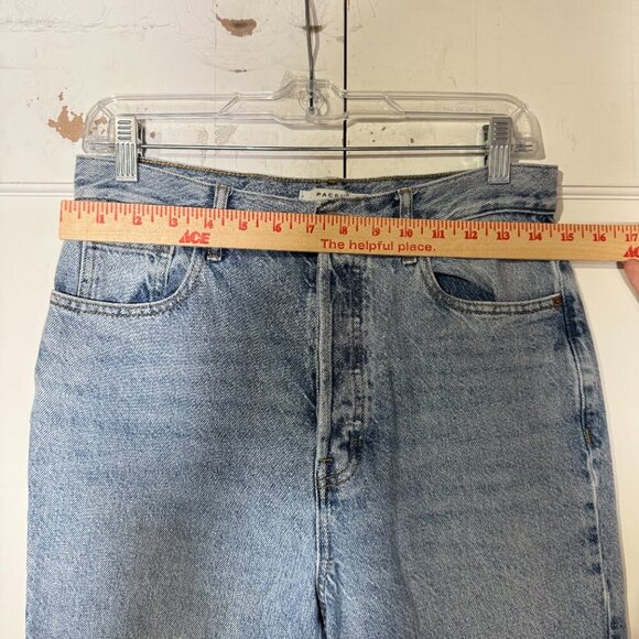 PacSun Ultra High Rise Slim Jeans Distressed Acid-Wash Panel Two-Tone Size 28 - Picture 3 of 10